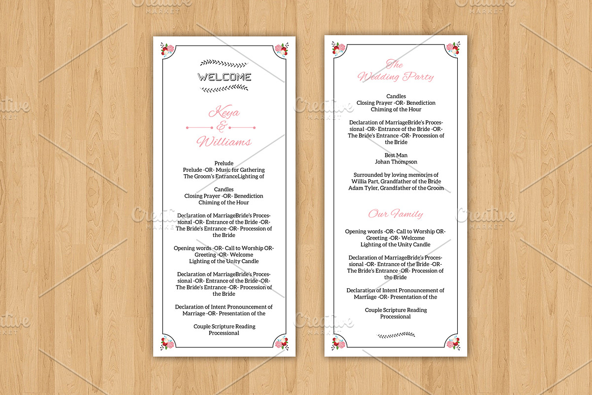 Wedding Program Template in Wedding Templates - product preview 8