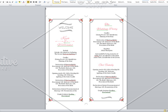 Wedding Program Template in Wedding Templates - product preview 1