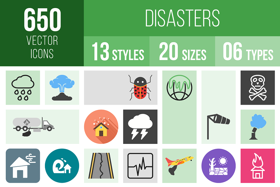 650 Disasters Icons in Graphics - product preview 8