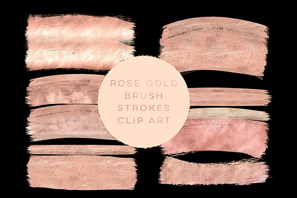 Rose gold brush strokes clipart, in Textures - product preview 1