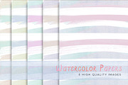Pastel Watercolour Stripes paper