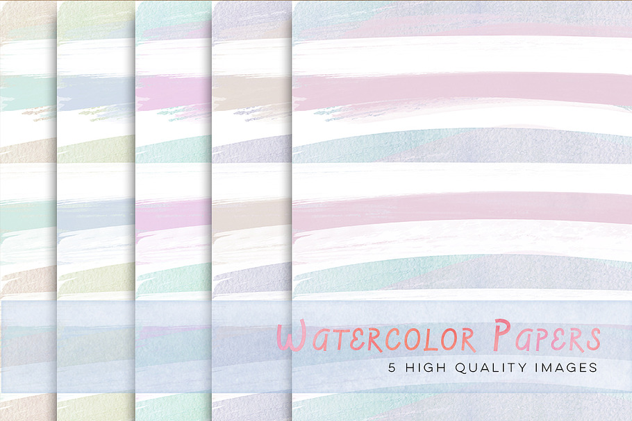 Pastel Watercolour Stripes paper in Textures - product preview 8