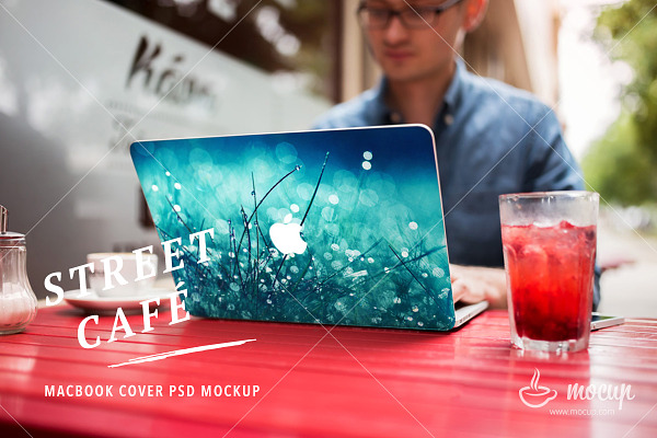 Street Cafe MacBook Cover Mockup