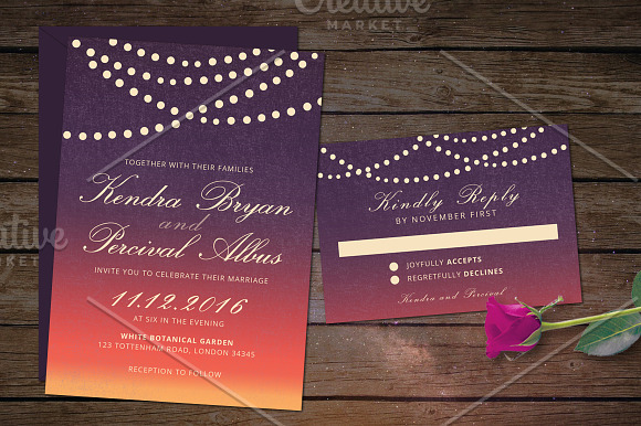 Dusk Wedding Invitation in Wedding Templates - product preview 3