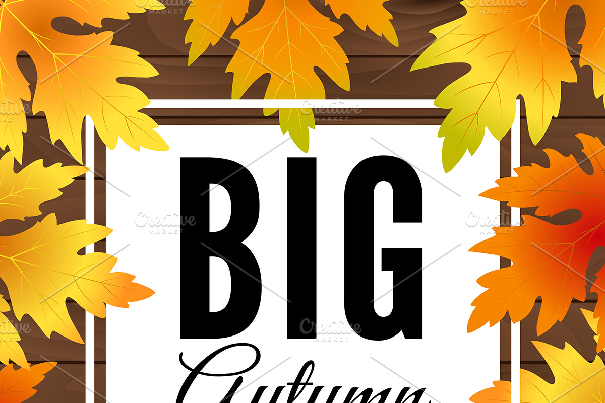 Big autumn sale. Fall sale banner.  in Graphics - product preview 8