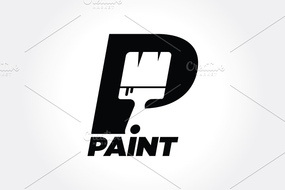 Simple Negative Space "Paint" Symbol in Logo Templates - product preview 8