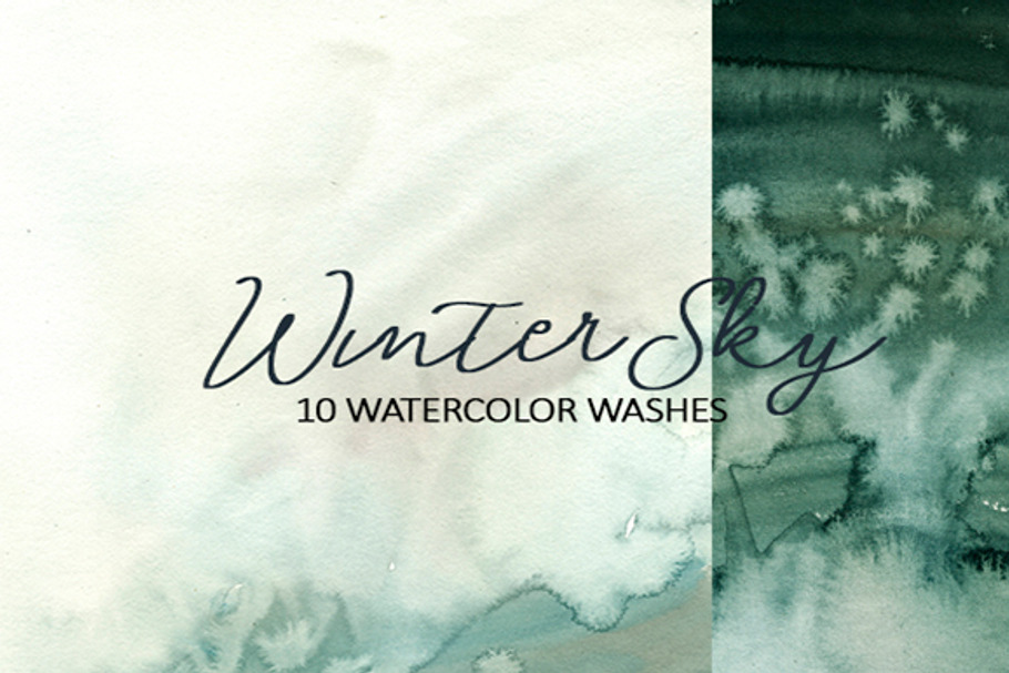 Winter Sky Watercolor Grey Washes in Textures - product preview 8