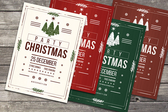 Christmas Flyers Party Rustic in Flyer Templates - product preview 1