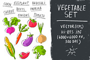 Vector set with vegetables