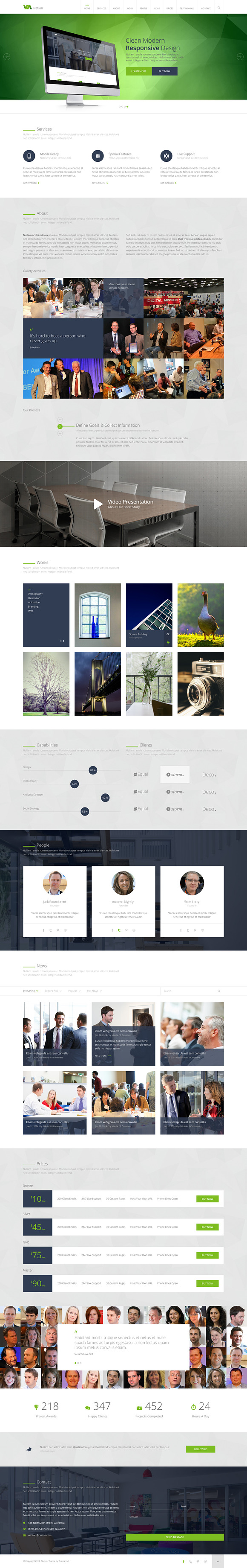 Nation-One Page PSD Template in Landing Page Templates - product preview 1