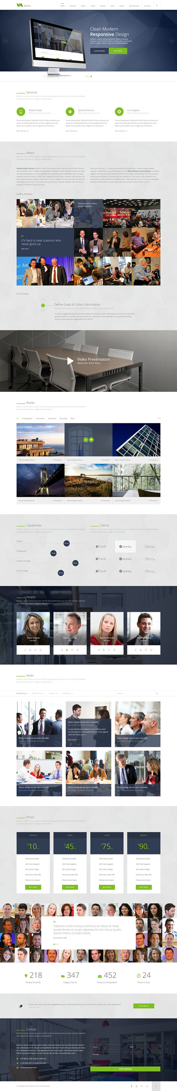 Nation-One Page PSD Template in Landing Page Templates - product preview 2