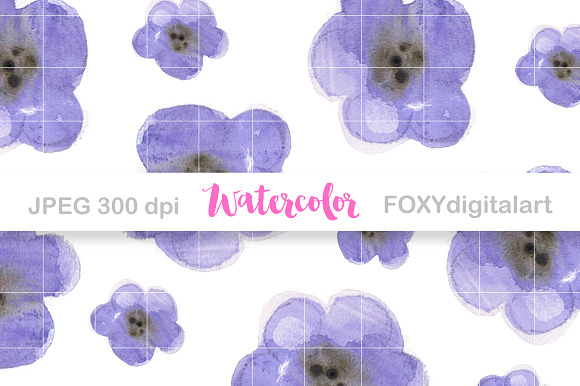 Floral Watercolor Digital Paper Set in Patterns - product preview 2