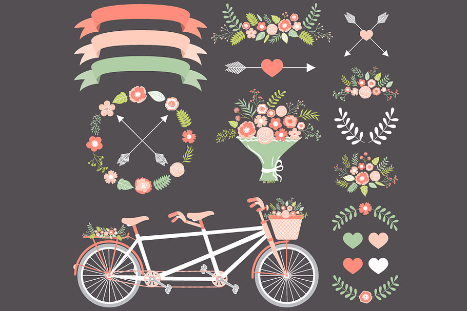 Digital Wedding Elements Set in Illustrations - product preview 8