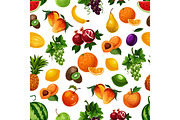 Vector pattern of fresh fruits