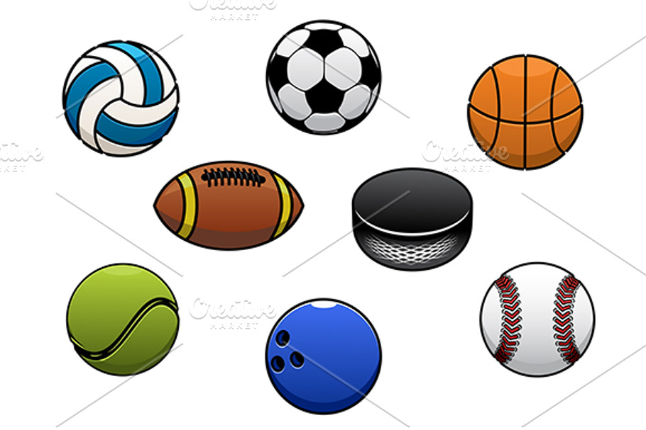 Sport balls vector isolated icons