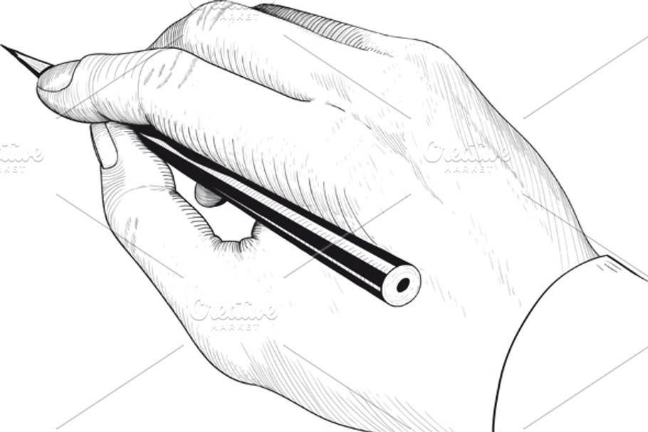 Hand of the person who writes in Illustrations - product preview 8