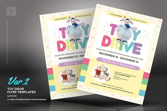 Toy Drive Flyer Templates in Flyer Templates - product preview 2