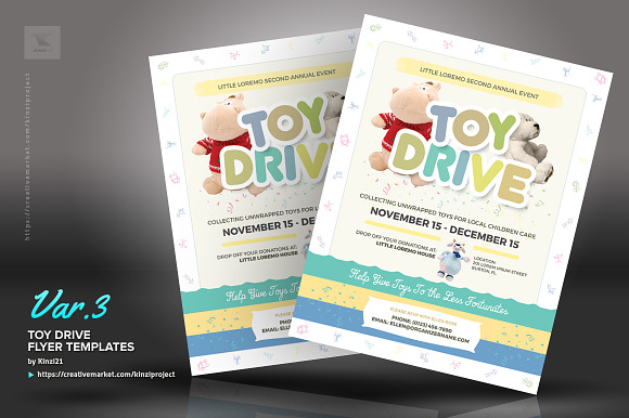Toy Drive Flyer Templates in Flyer Templates - product preview 3