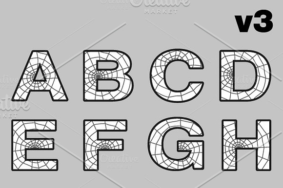 Spider web letters in Illustrations - product preview 3