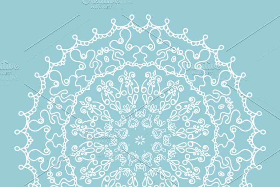 Vector knitted snowflake mandala 