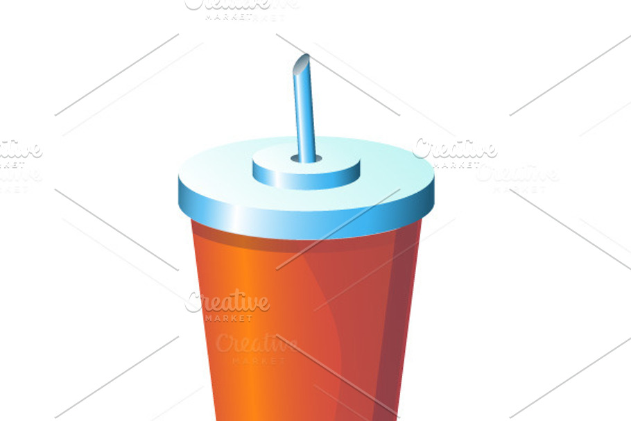 Vector isolated disposable coffe cup