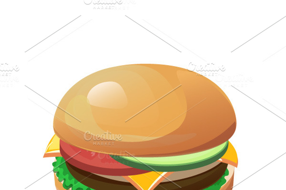 Isolated vector colourful hamburger