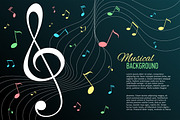 Vector background with music notes