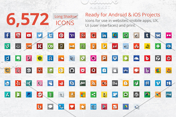 212 Flat Square Social Media Icons in Icons - product preview 1