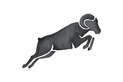 Ram Goat Silhouette Jumping 
