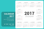 Simple Calendar 2017 With Logo Space