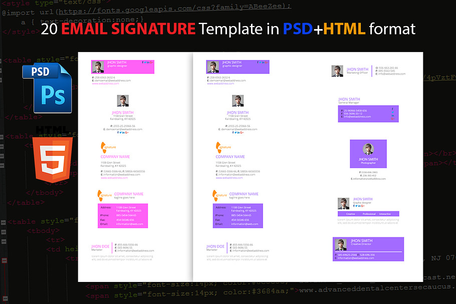 Email signature in Email Templates - product preview 8