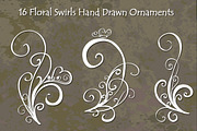 Floral Swirls Hand Drawn Vector