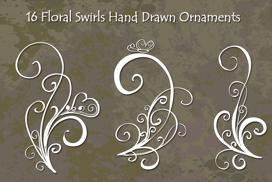 Floral Swirls Hand Drawn Vector in Objects - product preview 8