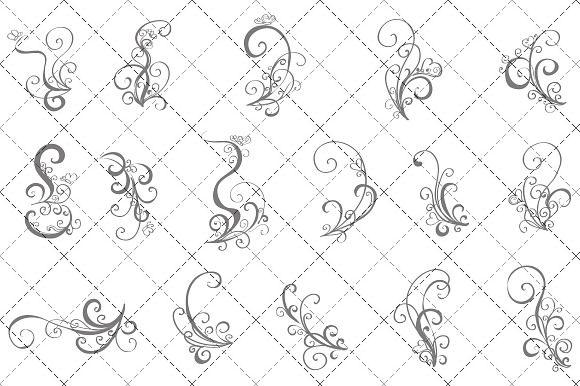 Floral Swirls Hand Drawn Vector in Objects - product preview 1