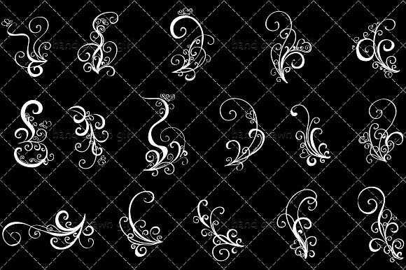Floral Swirls Hand Drawn Vector in Objects - product preview 2