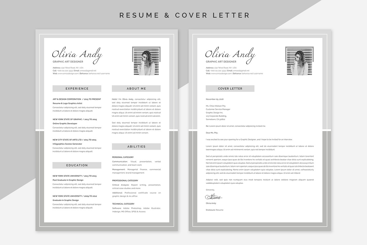 OLIVIA Resume & Cover Letter in Letter Templates - product preview 8