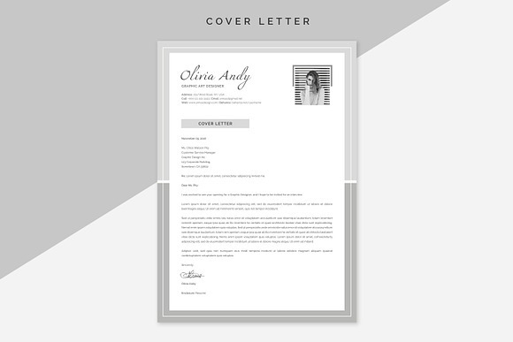 OLIVIA Resume & Cover Letter in Letter Templates - product preview 2
