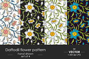 Daffodil victorian patterns set of 4