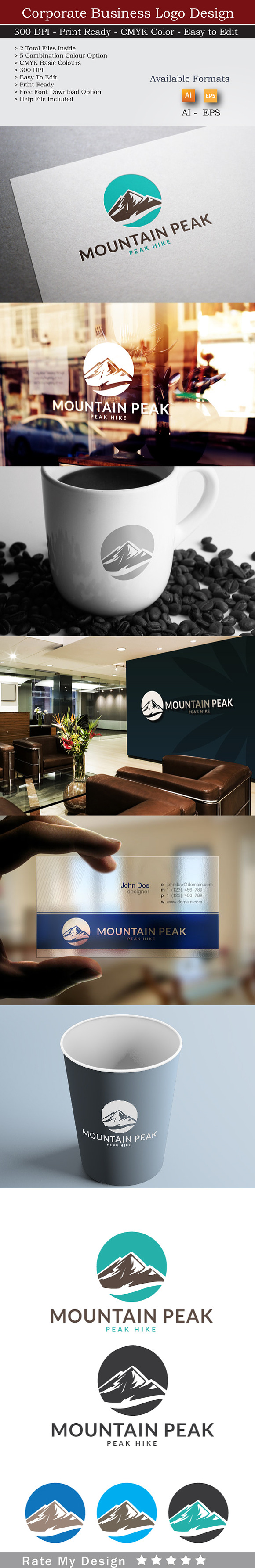 Mountain Peak Logo in Logo Templates - product preview 5
