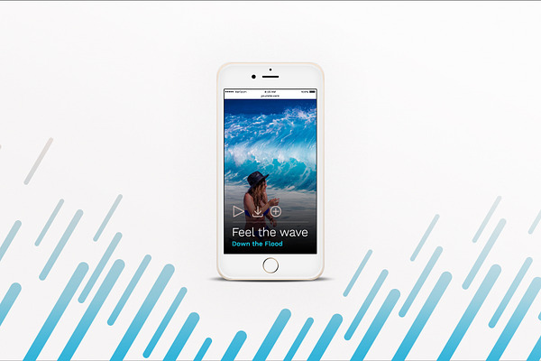 iPhone™ Mockup with Diagonal Pattern