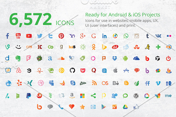 212 Flat Social Media Icons in Graphics - product preview 1