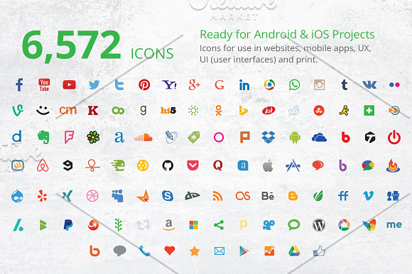 212 Flat Social Media Icons in Graphics - product preview 2