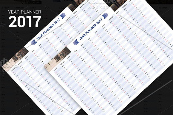 Year Planner 2017 V2 in Stationery Templates - product preview 1