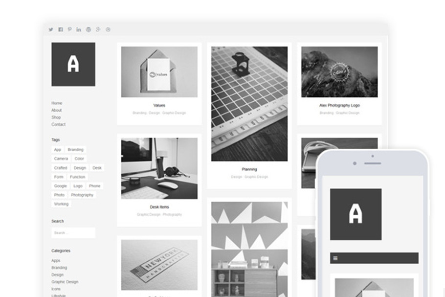 Althea / Grid Portfolio & Shop Theme in WordPress Portfolio Themes - product preview 8