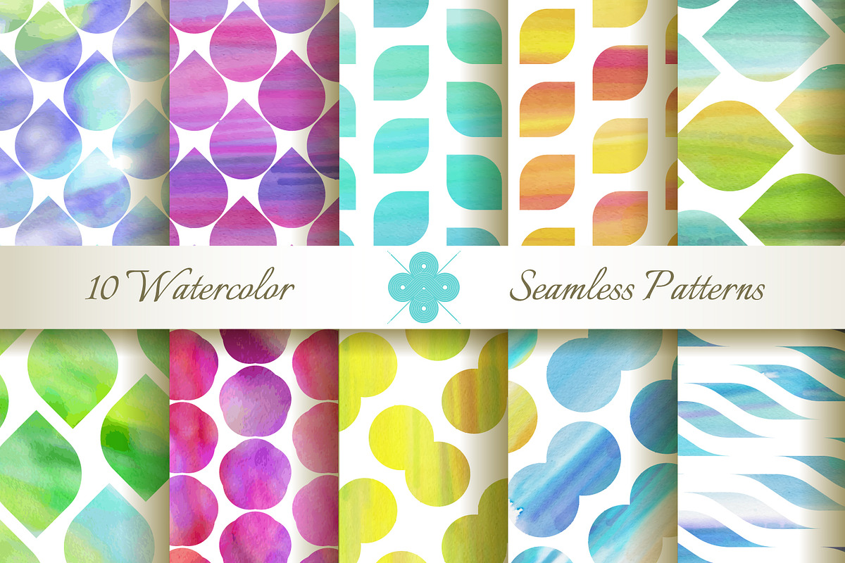 Seamless Watercolor Patterns in Patterns - product preview 8