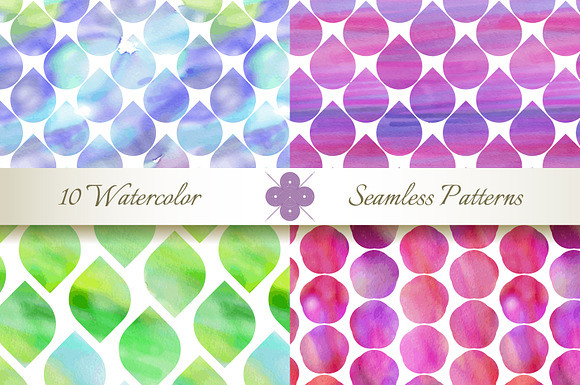 Seamless Watercolor Patterns in Patterns - product preview 1