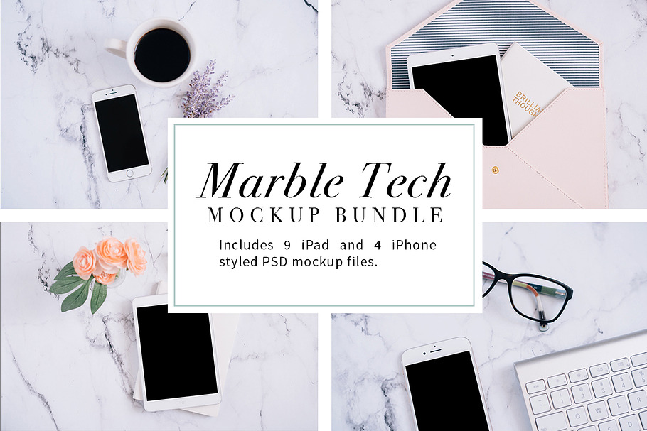 Marble Tech Mockup Bundle in Instagram Templates - product preview 8