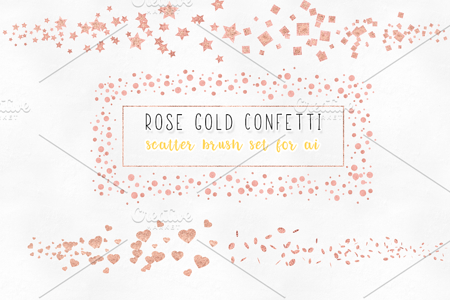 rose gold confetti brushes in Photoshop Brushes - product preview 8