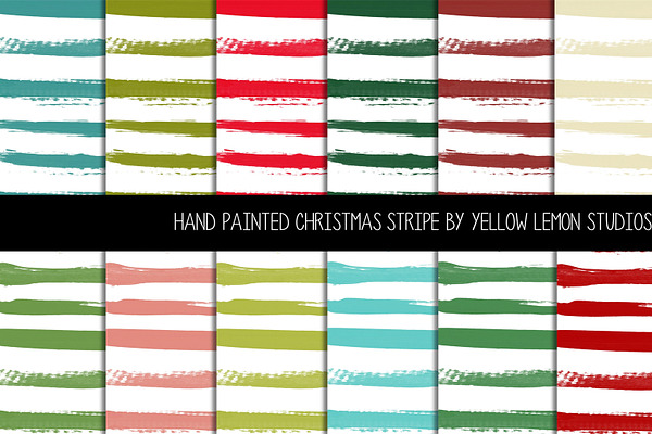 Hand painted Christmas Stripe 