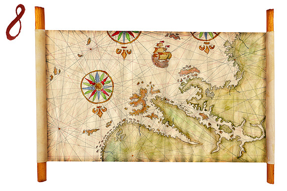 Vintage pirate maps. Part 2 in Illustrations - product preview 8